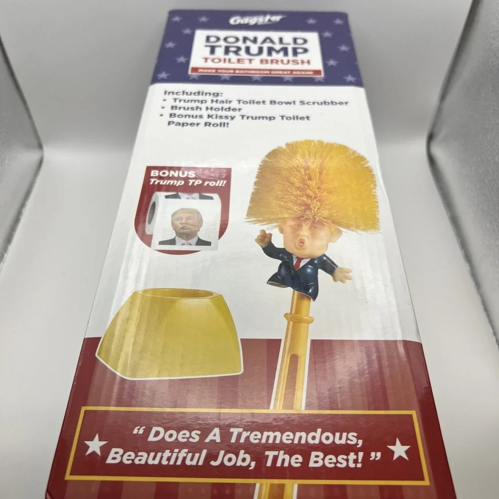 Donald Trump Toilet Brush - Funny Gag Gift Toilet Bowl Cleaner Toilet Paper